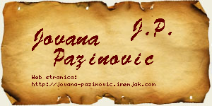 Jovana Pažinović vizit kartica